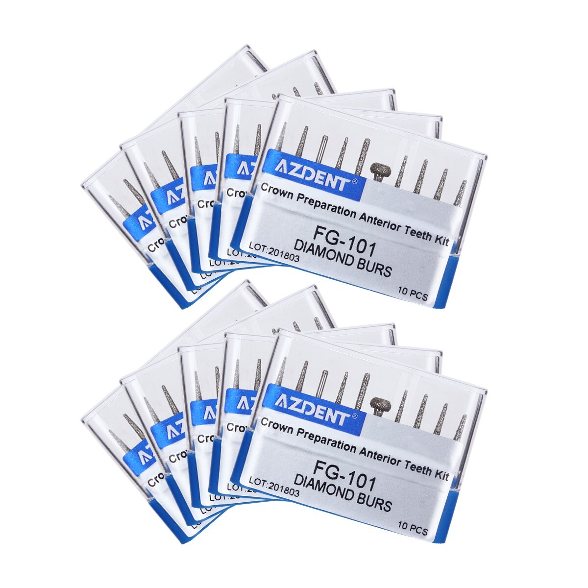 3 Sets Fresas Dental Diamante para Preparación de Coronas y Puentes Dientes