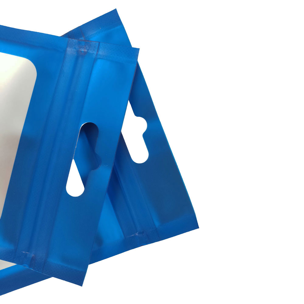 100 Matte Clear & Colored Mylar Foil Flat Reclosable Zip Snack Hang Hole Bags