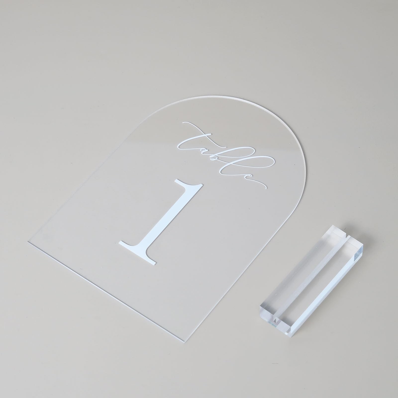 Clear Arch Table Numbers for Wedding 5×7 Inch Arched Acrylic Table Numbers 1-20