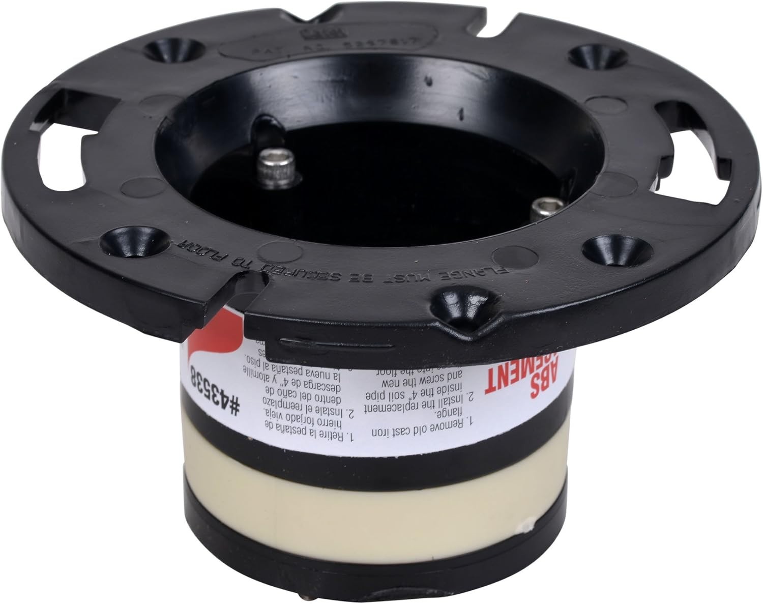 Heavy Duty 4″ Cast Iron Toilet Flange Replacement – Black ABS, Compression Seal