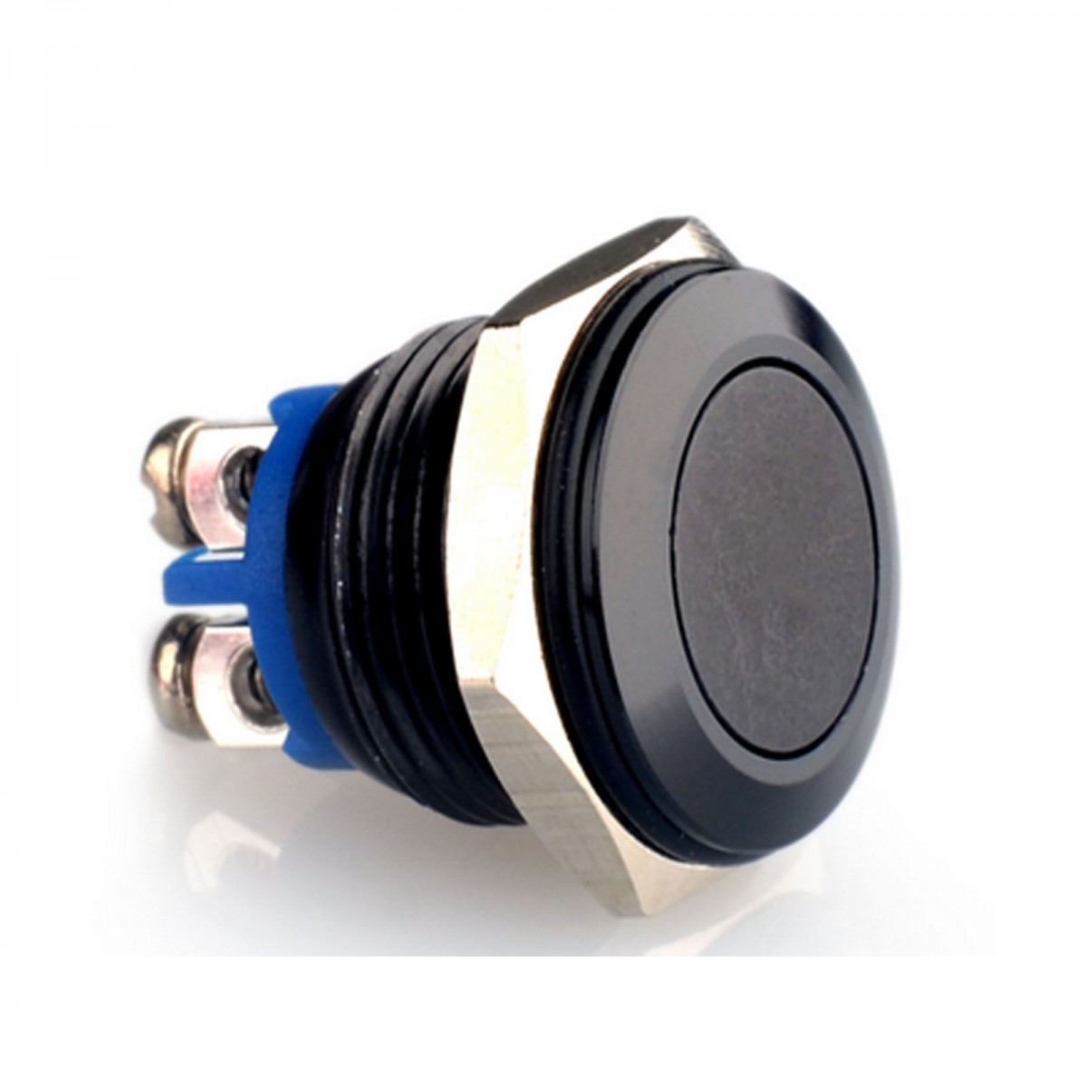 Metal Push Button Waterproof Switch Black Momentary Reset DC 2A 12V-36V Car/Boat