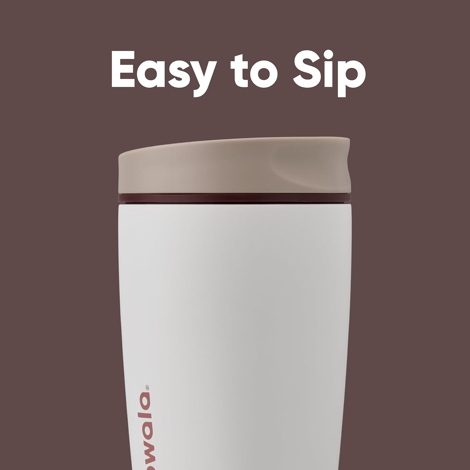 Owala SmoothSip Slider Insulated Stainless Steel 12 Ounces, Vanilla Bean