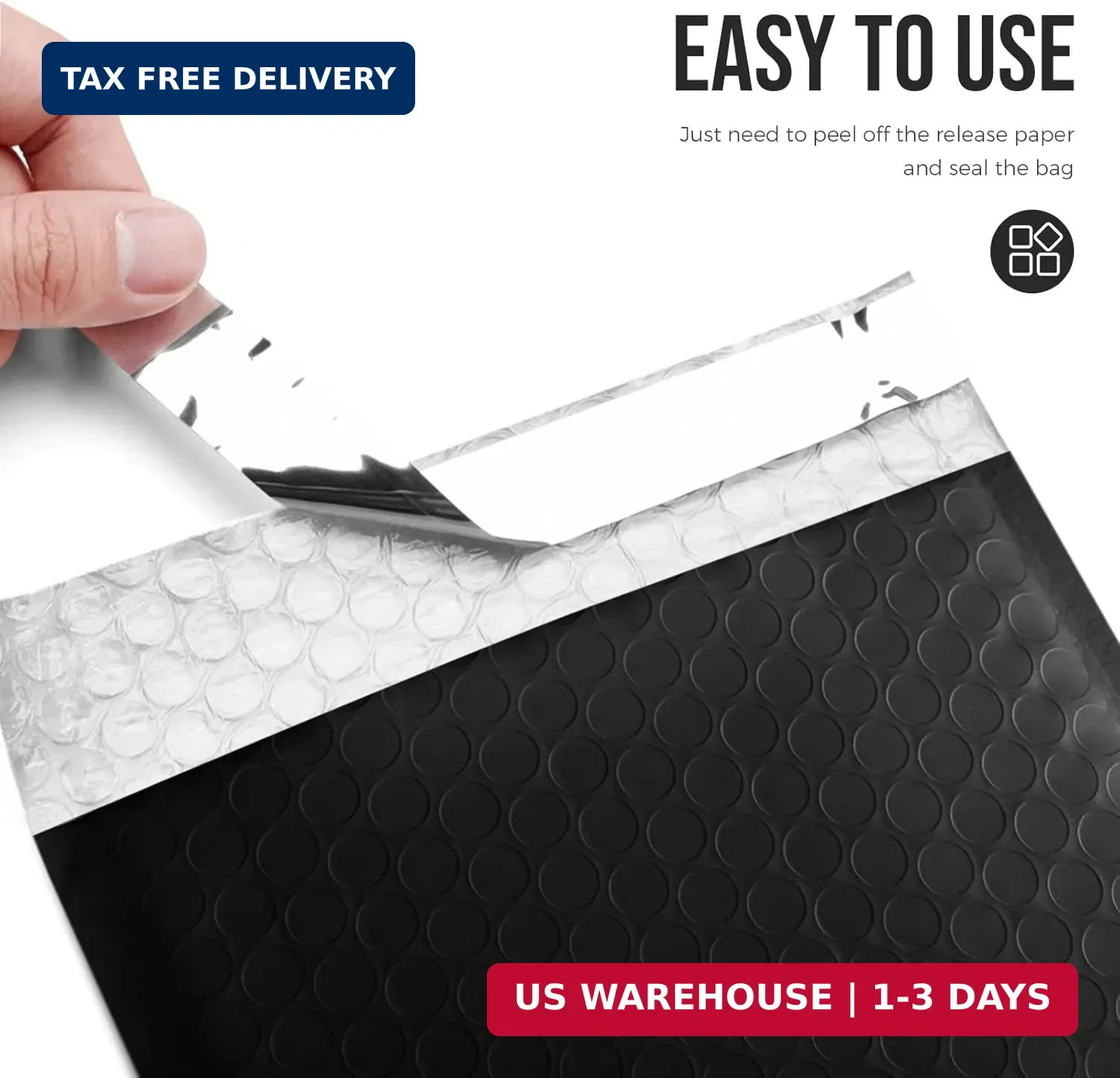 Fuxury Bubble Mailers 6×10″ 100 Pack Black Padded Envelopes Usable Size 6×9″ Thi