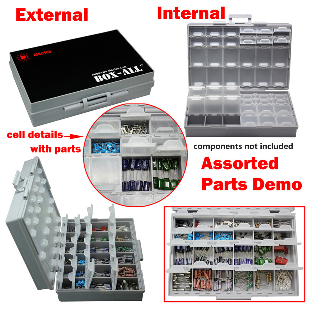 AideTek BOX-ALL-48 Enclosure box SMD SMT 0805 0603 0402 components storage USA
