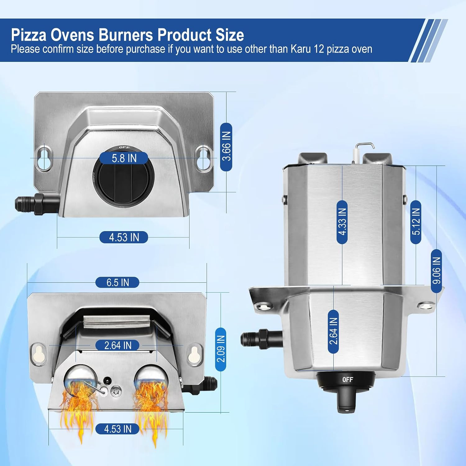 Pizza Oven Accessories, Pizza Oven Gas Burner Attachment, Outdoor Pizza Oven Acc