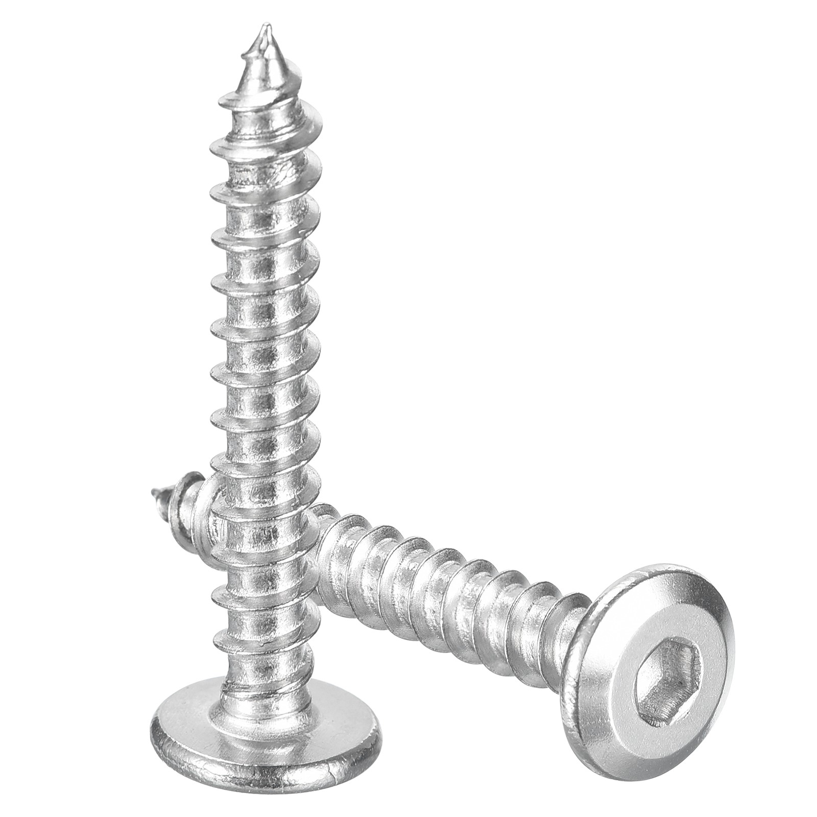 25 Pack M6 x 40mm 304 Stainless Steel Flat Round Socket Head Wood Screws