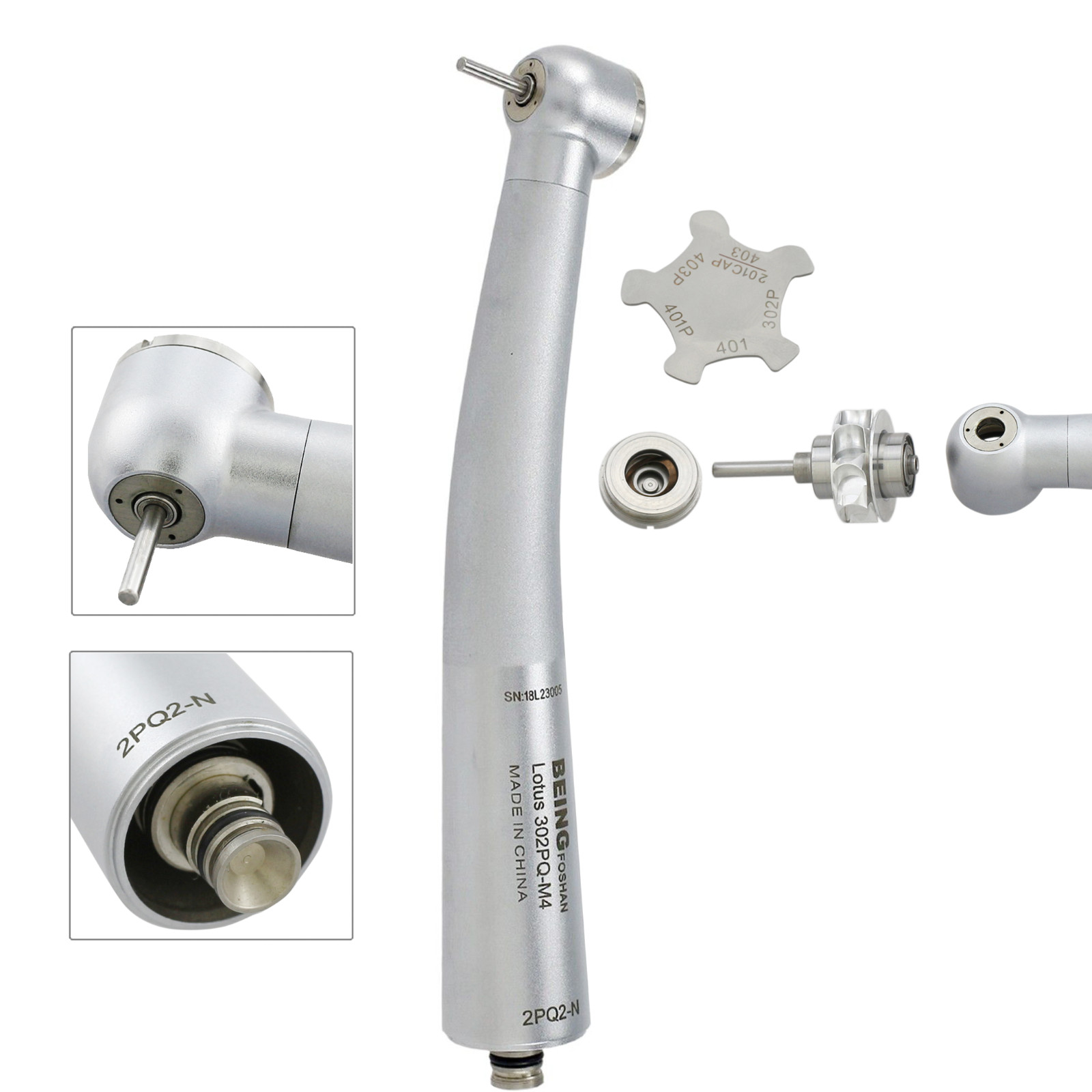 BEING Dental High Speed Handpiece Fiber Optic 45 Degree Surgical NSK Coupler LED