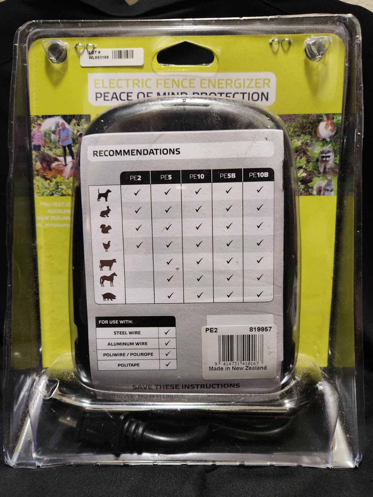 Patriot PE2 Electric Fence Energizer For Pet and Garden 2 miles 8 acres Open