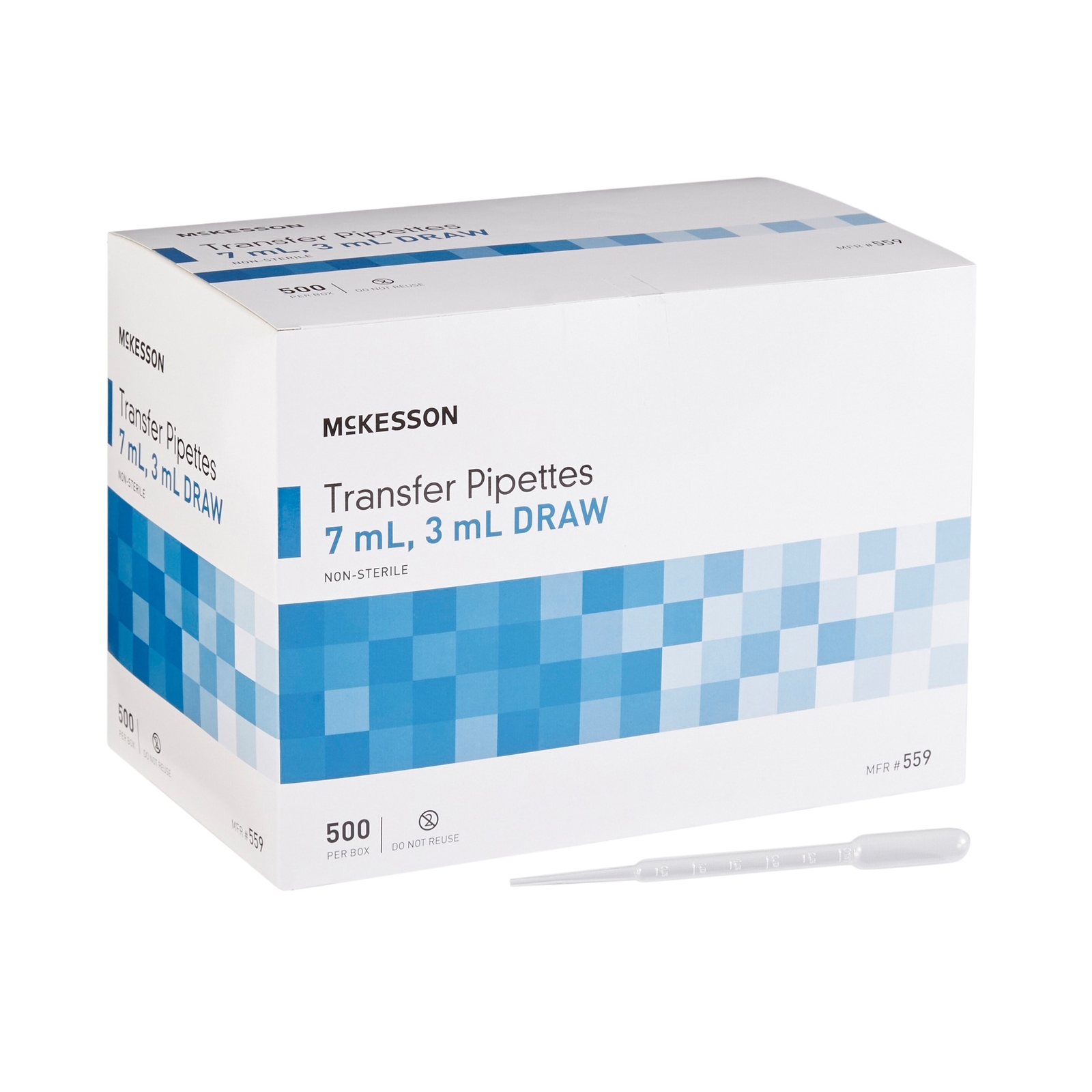 McKesson LDPE Transfer Pipette 7.5 mL 3 mL Draw Volume 5000 pcs