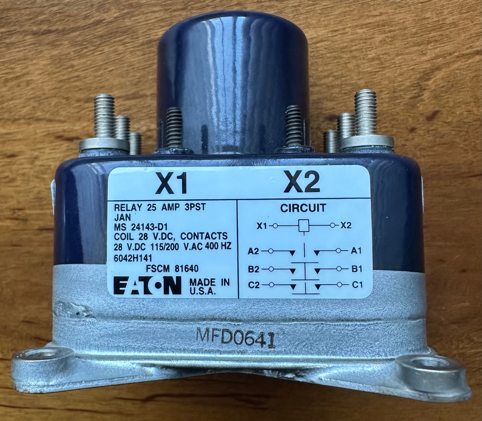 Eaton Relay 25 AMP 3PST MS 24143-01