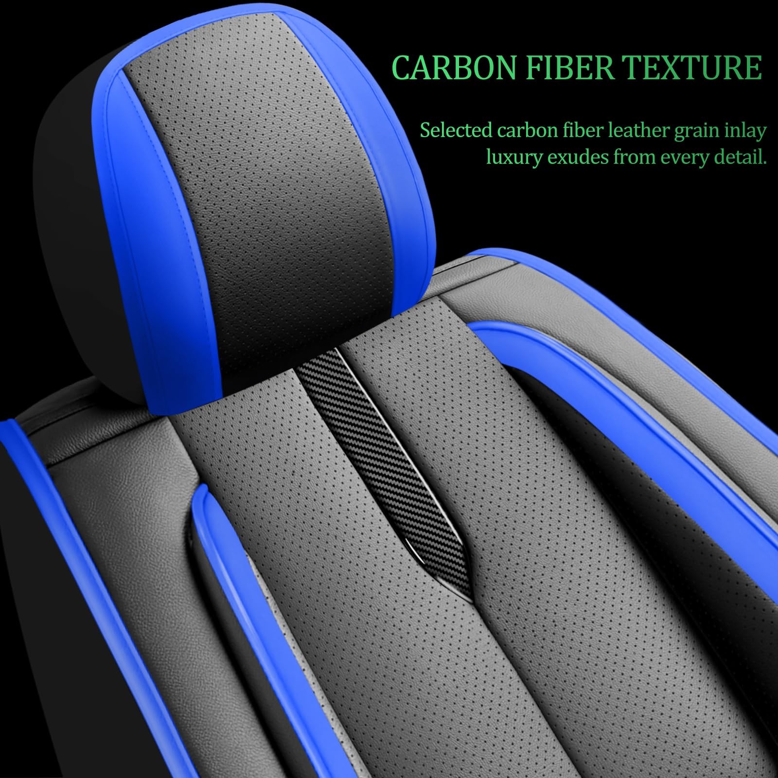 Jeep Patriot Seat Covers 2007-2017 Waterproof Leather Airbag Full Set Black Blue