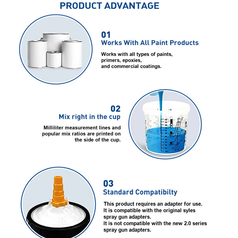 Paint Spray Gun No-clean Spray Gun Tank Disposable Inner Cup 200/400/600/800 ml