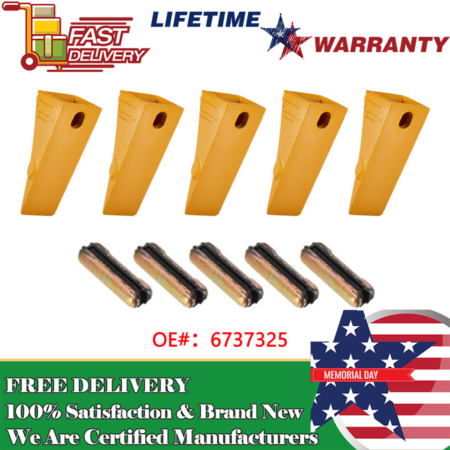 6737325 5Kit Bucket Teeth with 6737326 Flexpins for Bobcat Style Mini Excavator