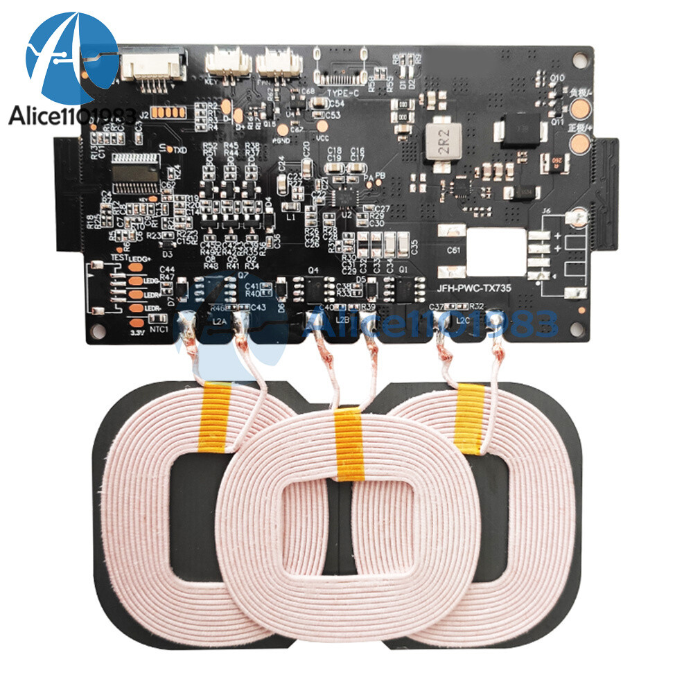 20W Car 3-coil Wireless Fast Charging Transmitter Circuit Board 9-32V
