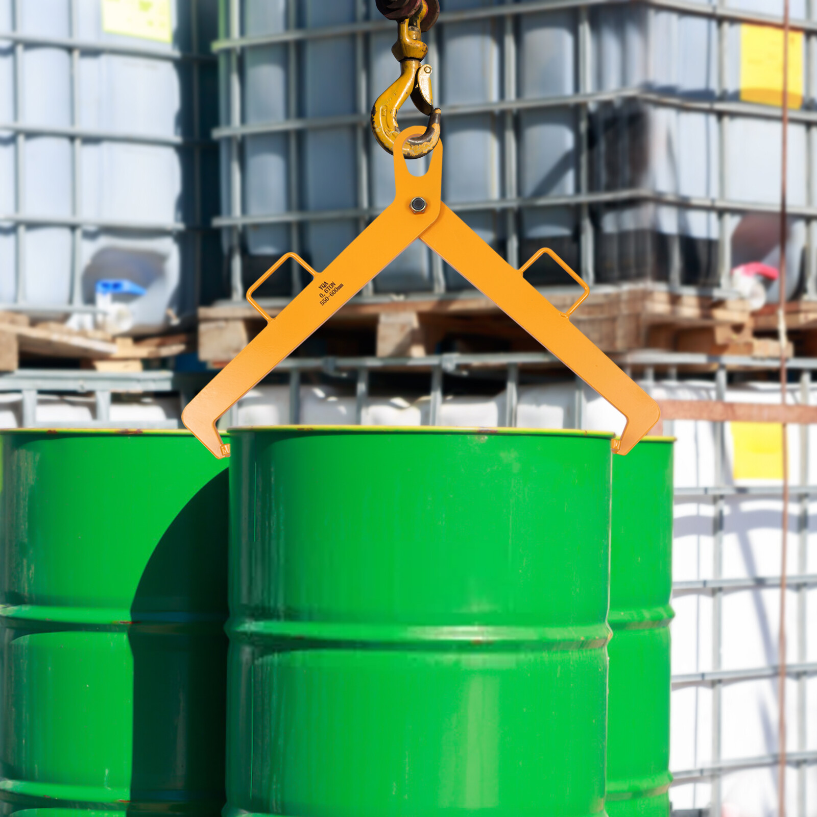YQA Vertical Drum Lifting Plier Clamp 0.6T 1322Lbs For 55-60Cm Drums