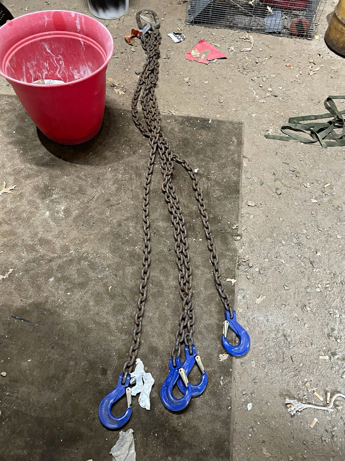 3/8″ x 8′ ft – 4-Leg Chain Sling w/ Crosby Hooks