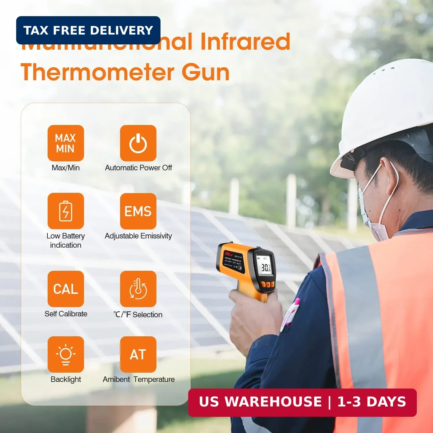 Laser Thermometer Infrared Temp Gun with Self Calibration -58°F to 1022°F (-50°C