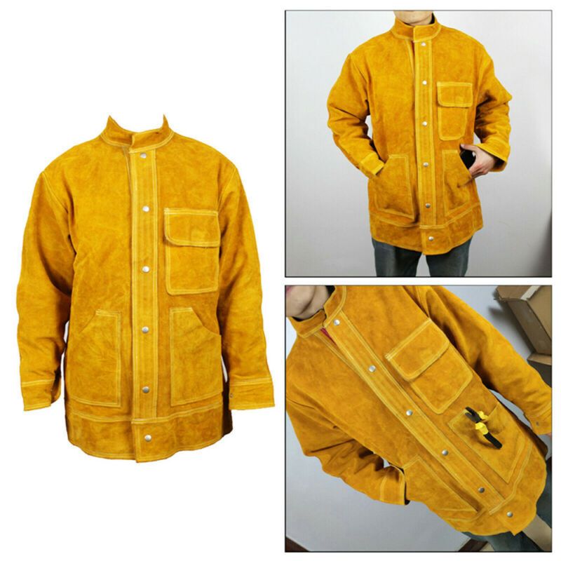 Leather Welding Work Jacket Split Welder Jacket Clothes For Men Women XXXL Size