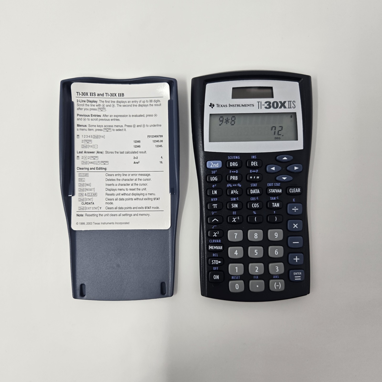 Texas Instruments TI-30XIIS Scientific Calculator, Black w/ Blue Accents Works ✅
