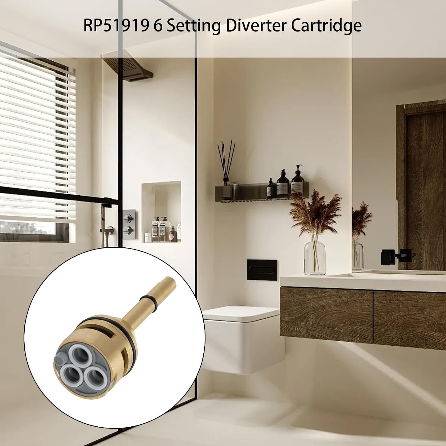Diverter Cartridge 6-Setting Brass Replacement Valve Fits Delta Faucets
