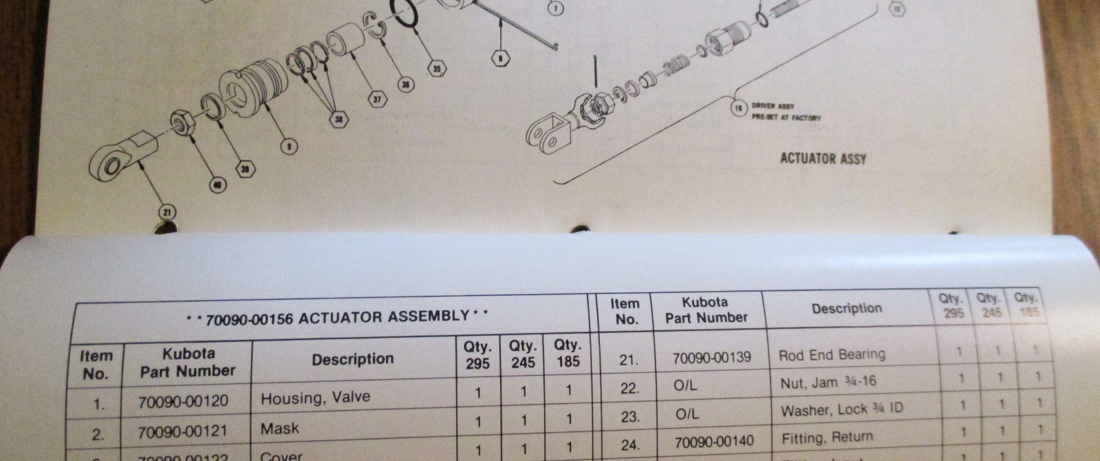 Kubota L9130 Power Steering Unit Operator Owners Parts Manual for L295DT Tractor