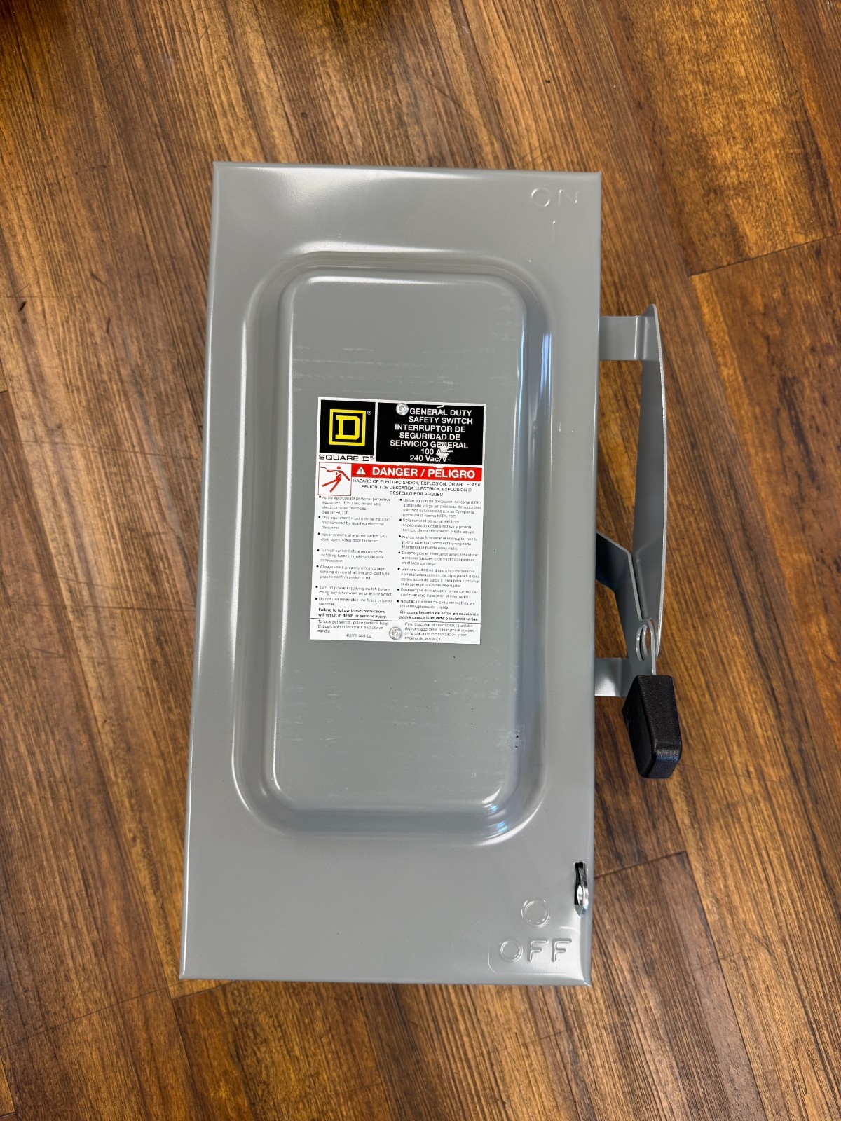 SQUARE D, D323N, safety switch, fusible, NEMA 1, 3-pole, 100A, 240VAC