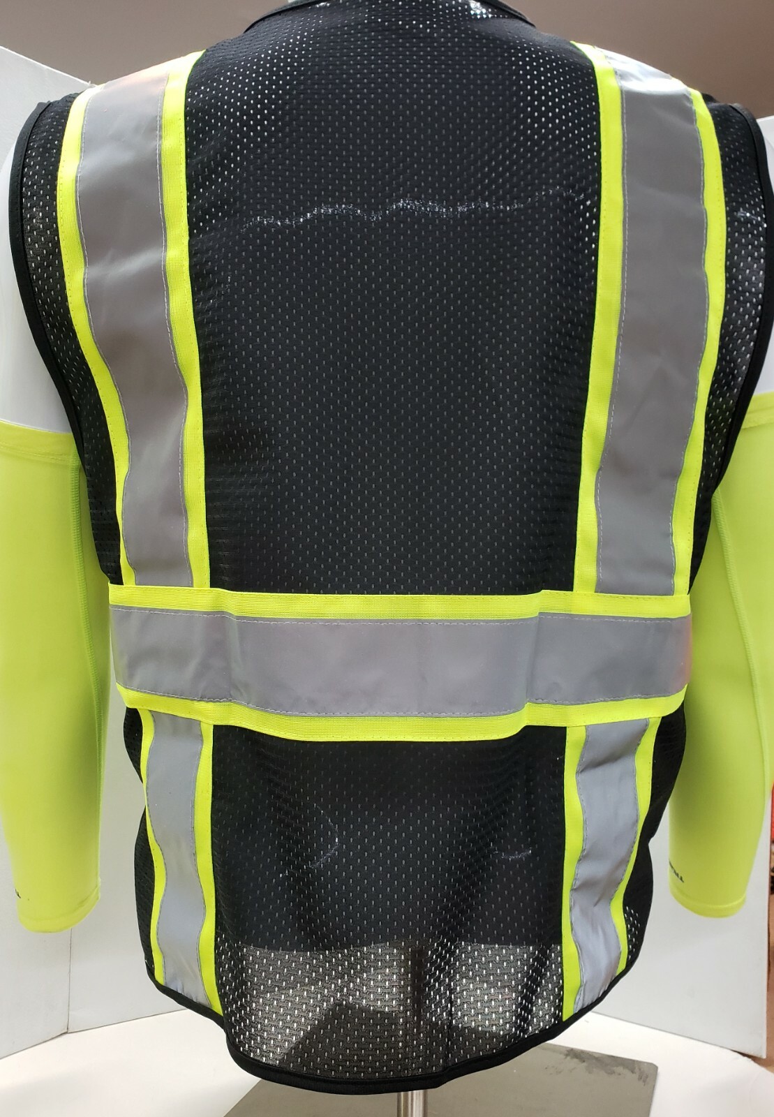 Two Tone Hi Visibility Reflective BLACK OR BLUE Safety Vest (X-Small to 2XL)