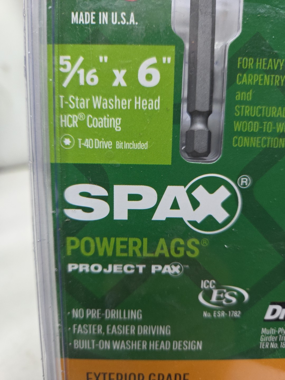 5/16″x6″ Exterior Washer Head Structural Wood Lag Screws Powerlags Torx T-Star