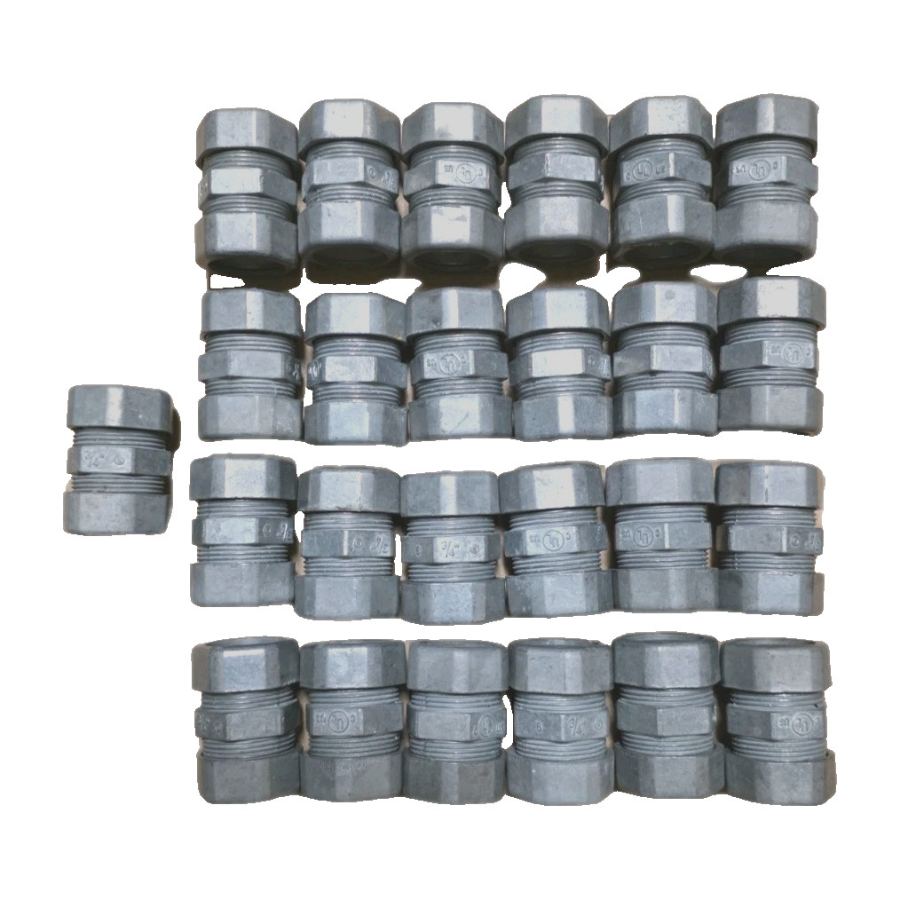 Halex 3/4″ EMT Compression Coupling Conduit Fitting Steel Box of 25 (Open Box)