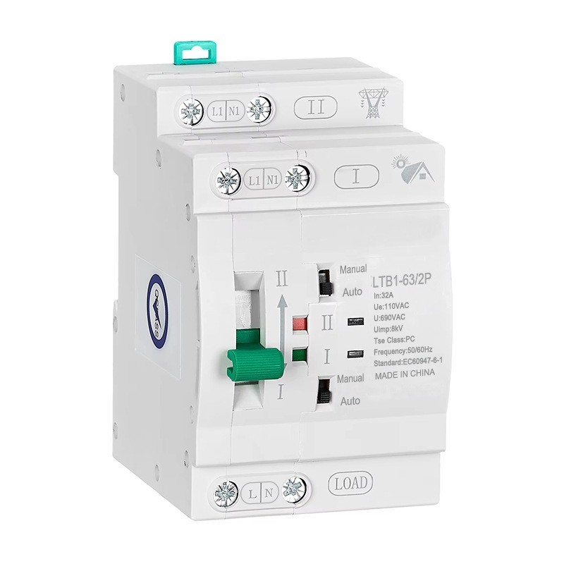 Reliable Photovoltaic Transfer Switch 2P 63A AC220V for Continuous Operation