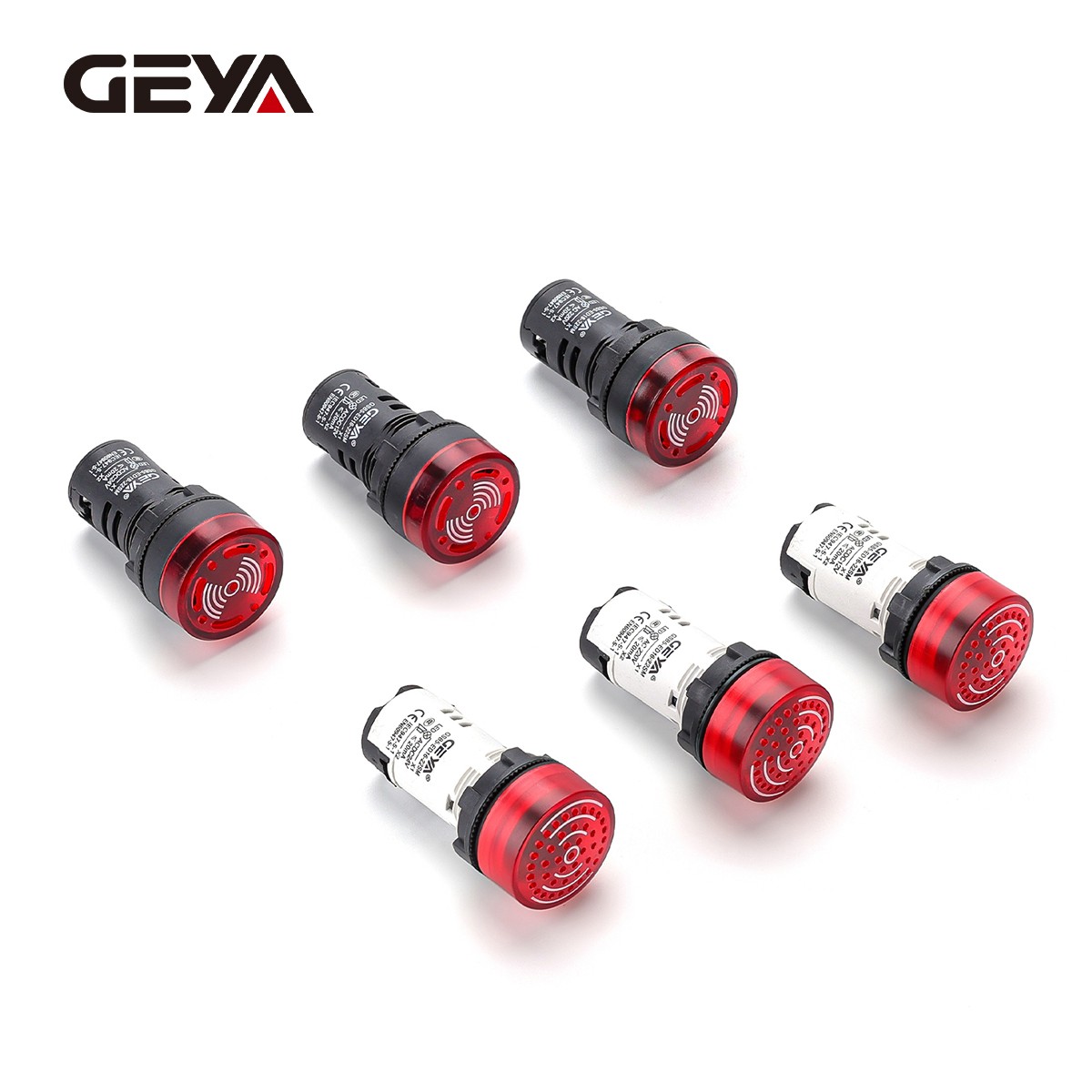 GEYA Intermittent Buzzer Alarm Flash LED Signal Light Indicator AC/DC 12/24/220V