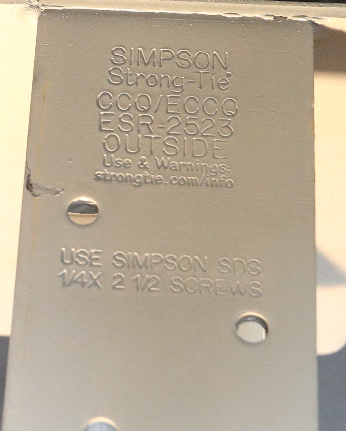 Simpson Strong-Tie ECCQ6 CCQ-ECCQ ESR-2523 Outside 6 x 6 End Column Cap