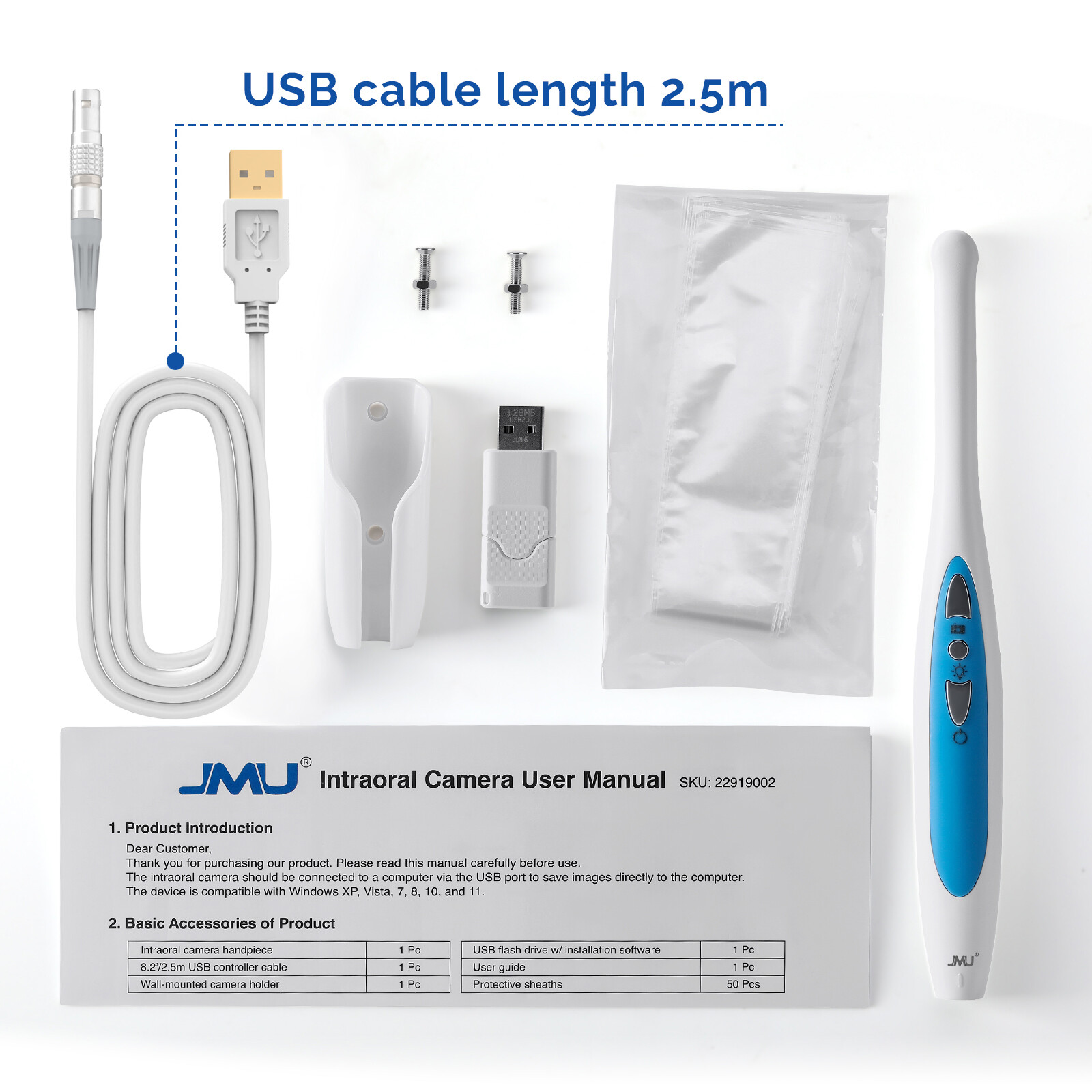 JMU MD-280 Intraoral Camera Dental Camera Capture Button Work on Dexis/Eaglesoft