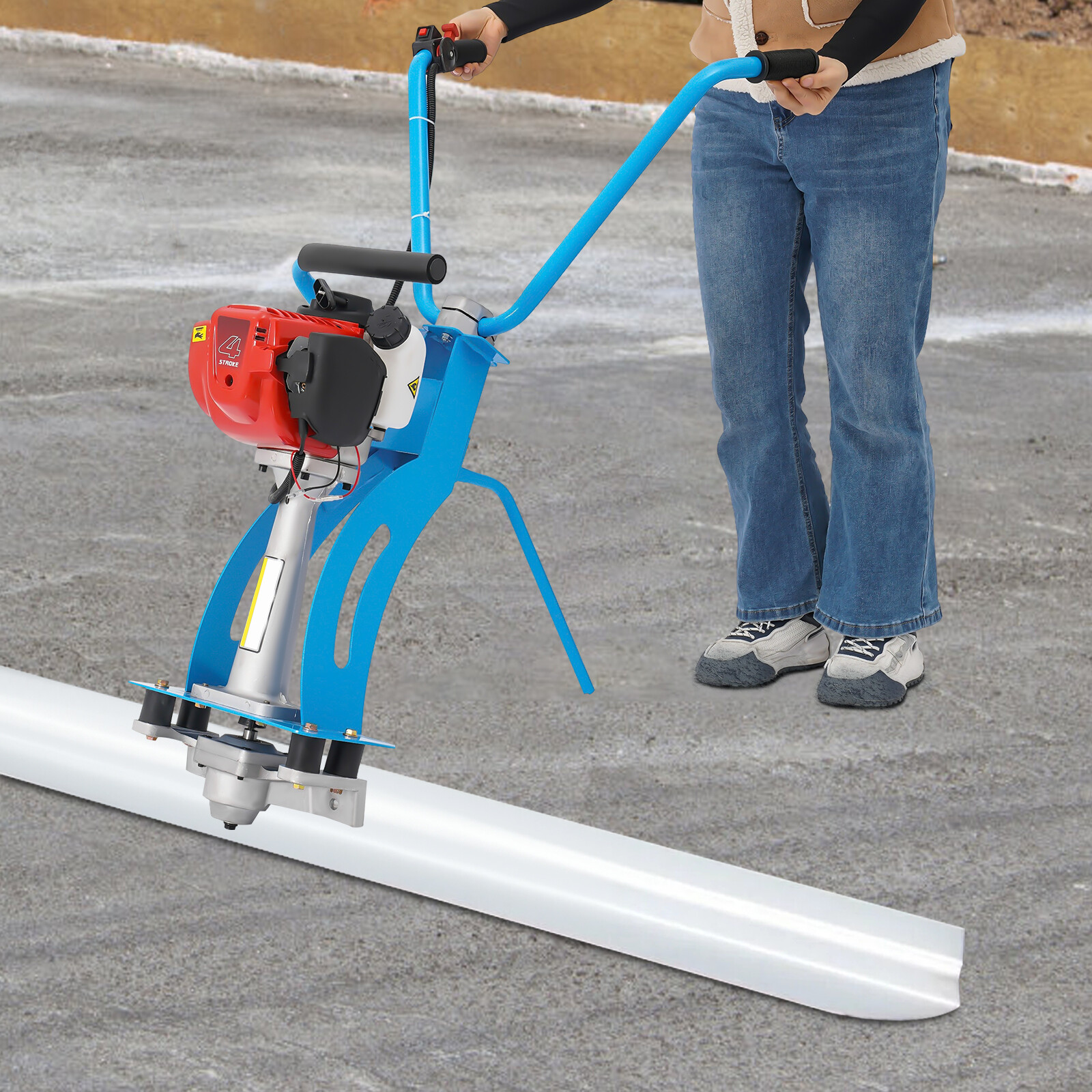 900W 4 Stroke Concrete Leveling Vibratory Screed Finishing Engine Without Ruler