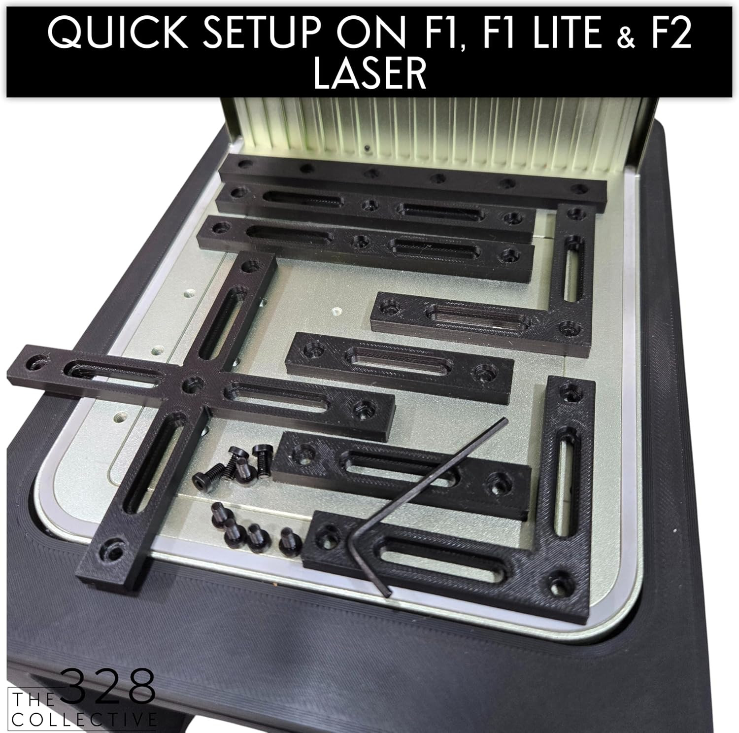 Laser Engraver Fence Kit for Xtool F1 / F1 Lite / F2 ONLY – 8 Piece Fixture Guid