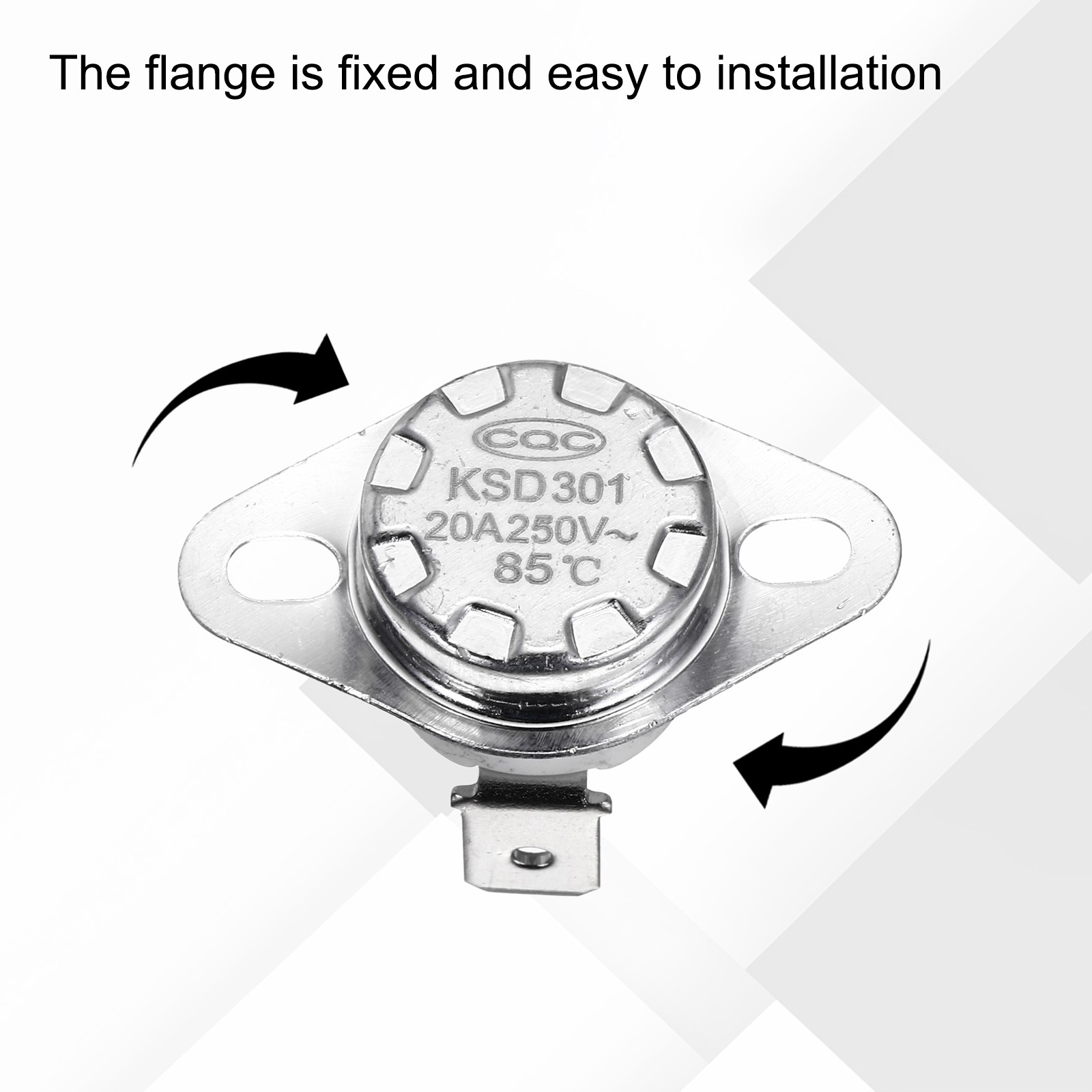 2 Pcs KSD301 Thermostat 85°C/185°F 20A N.C with Terminal Wire