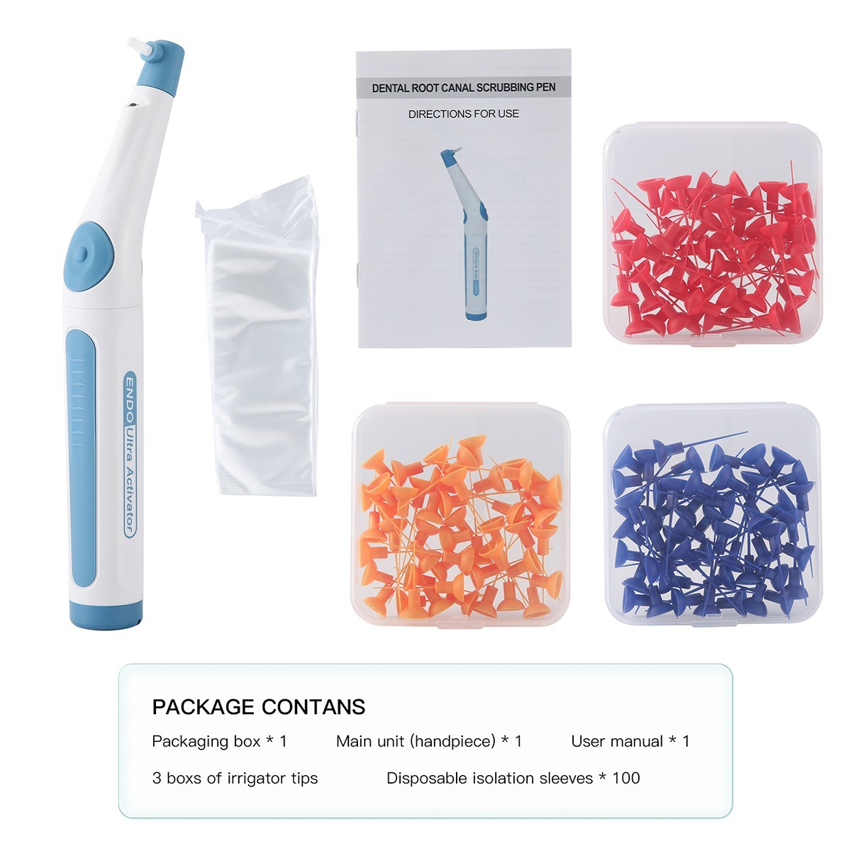 Dental Endodontic LED Activator Sonic Endo Ultra Irrigator Root Canal 150 Tips