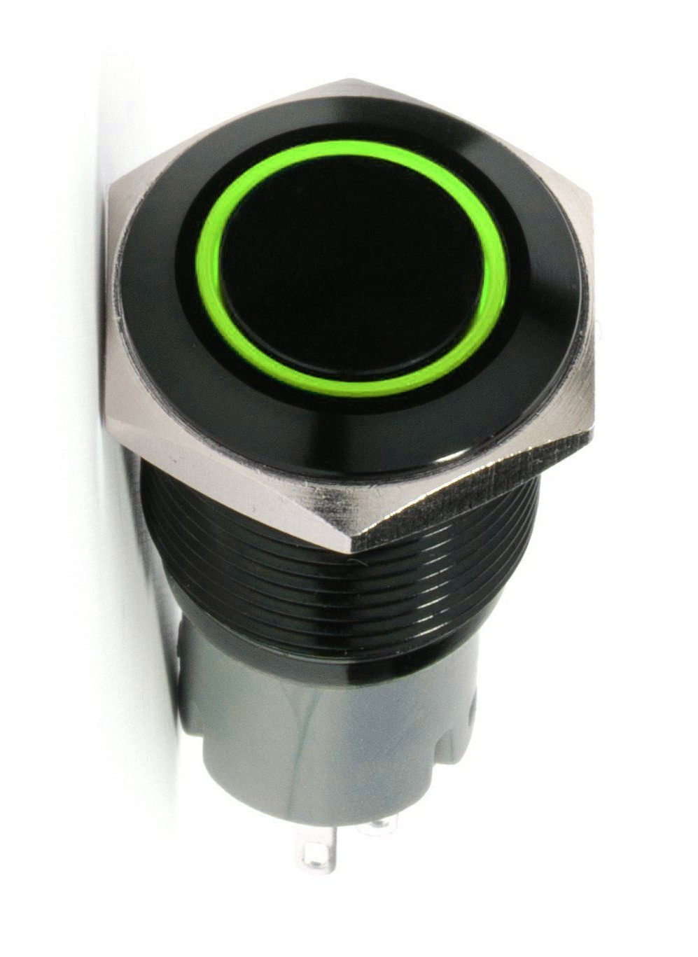 Race Sport 19mm Latching / Momentary Push Button Switch ON-OFF W Green LED 12V