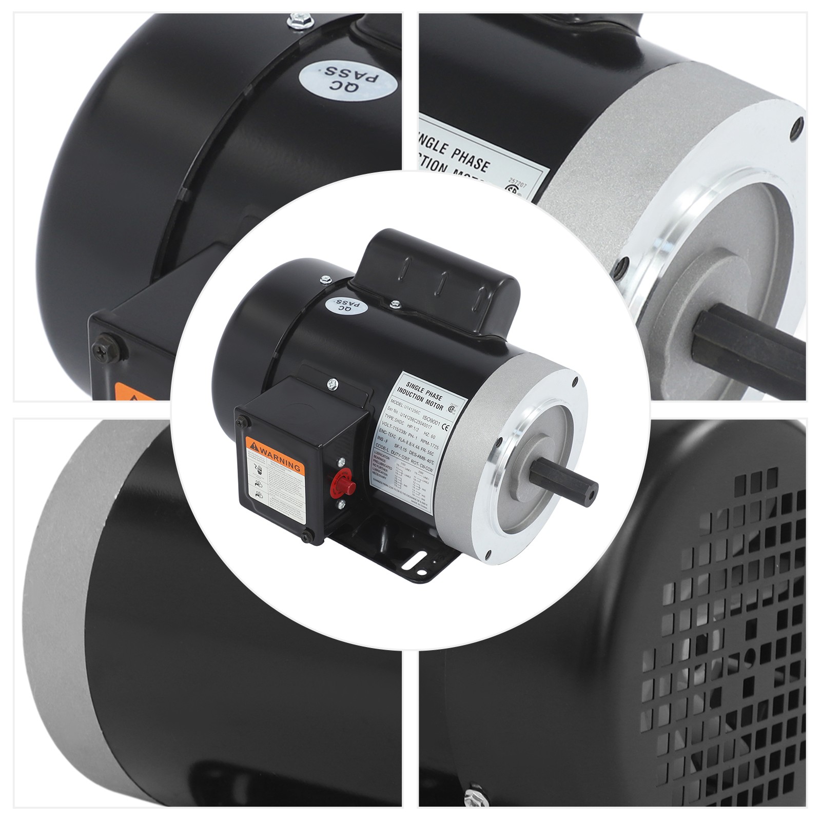 Industrial & Agricultural Single Phase Electric Motor 1725RPM 60Hz 1/2HP Motor