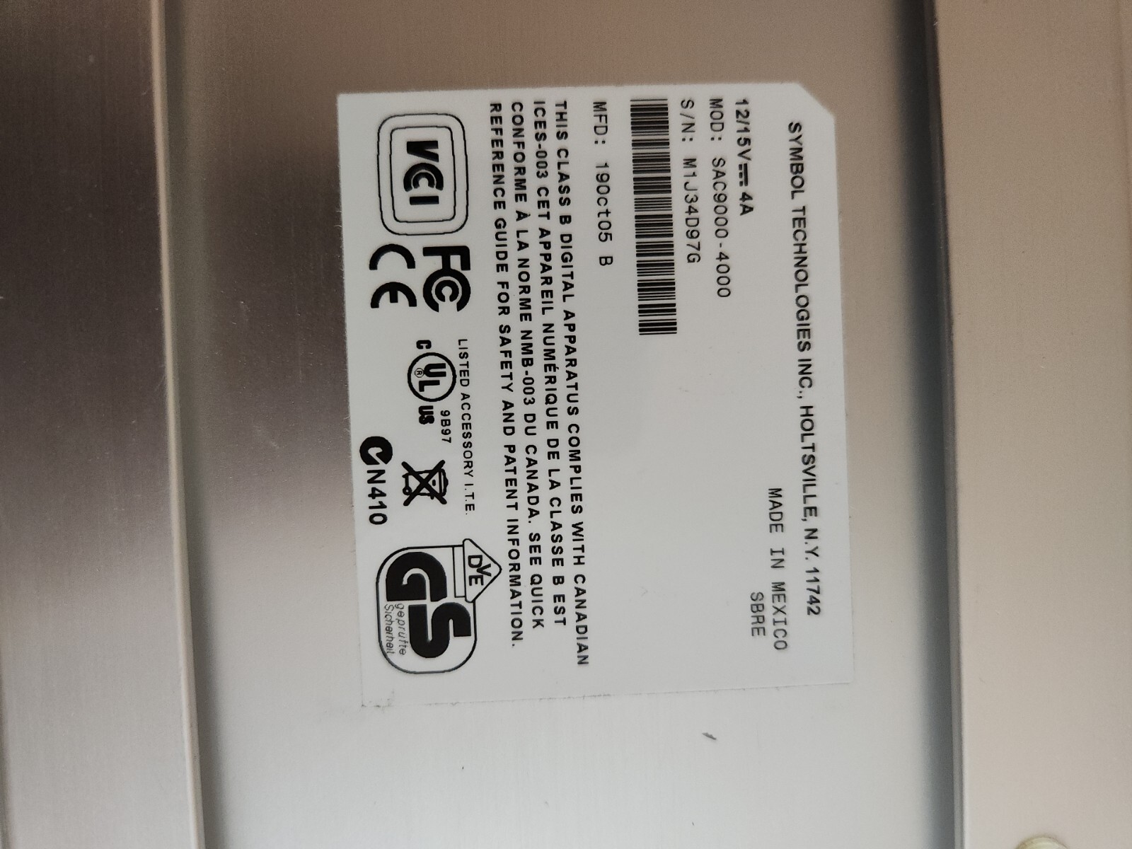 Motorola Symbol SAC9000-4000 Battery Charger Cradle MC9090 MC9190 MC9200 MC92N0