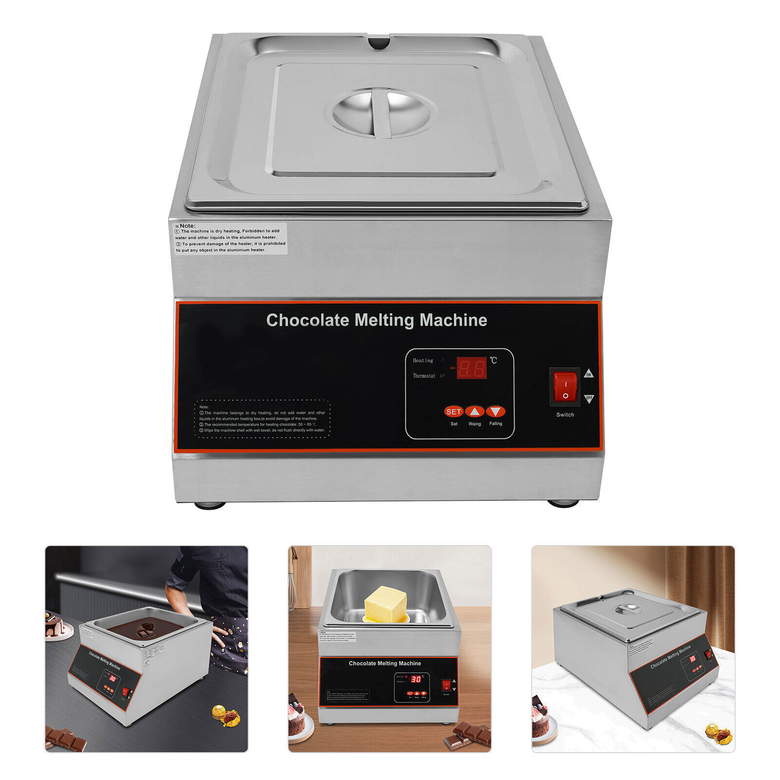 Electric Chocolate Tempering Machine Melter Melting Machine 1 Melting Pot 12kg
