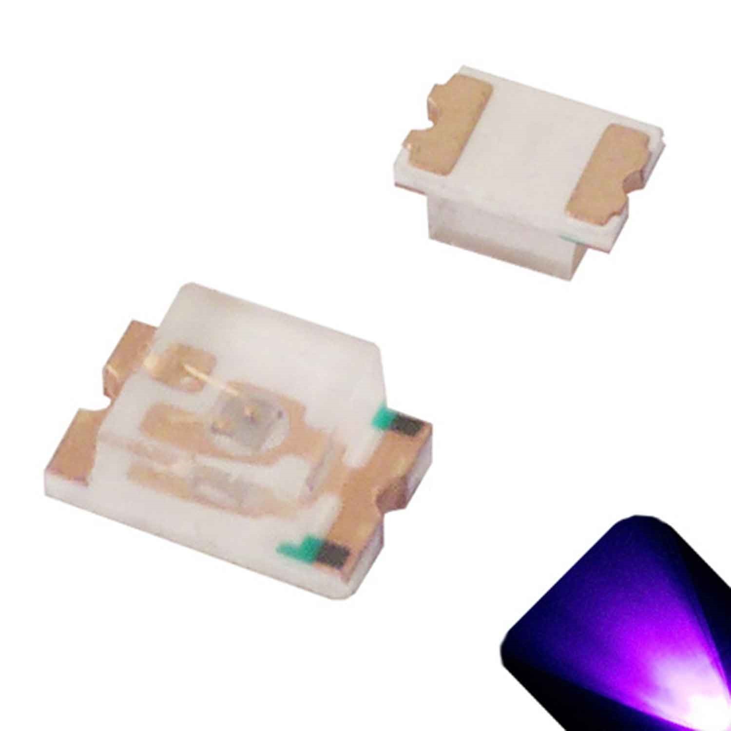 100 x LED 0805 UV Purple SMD LEDs SMT Lights Super Ultra Bright Car Models RC PC