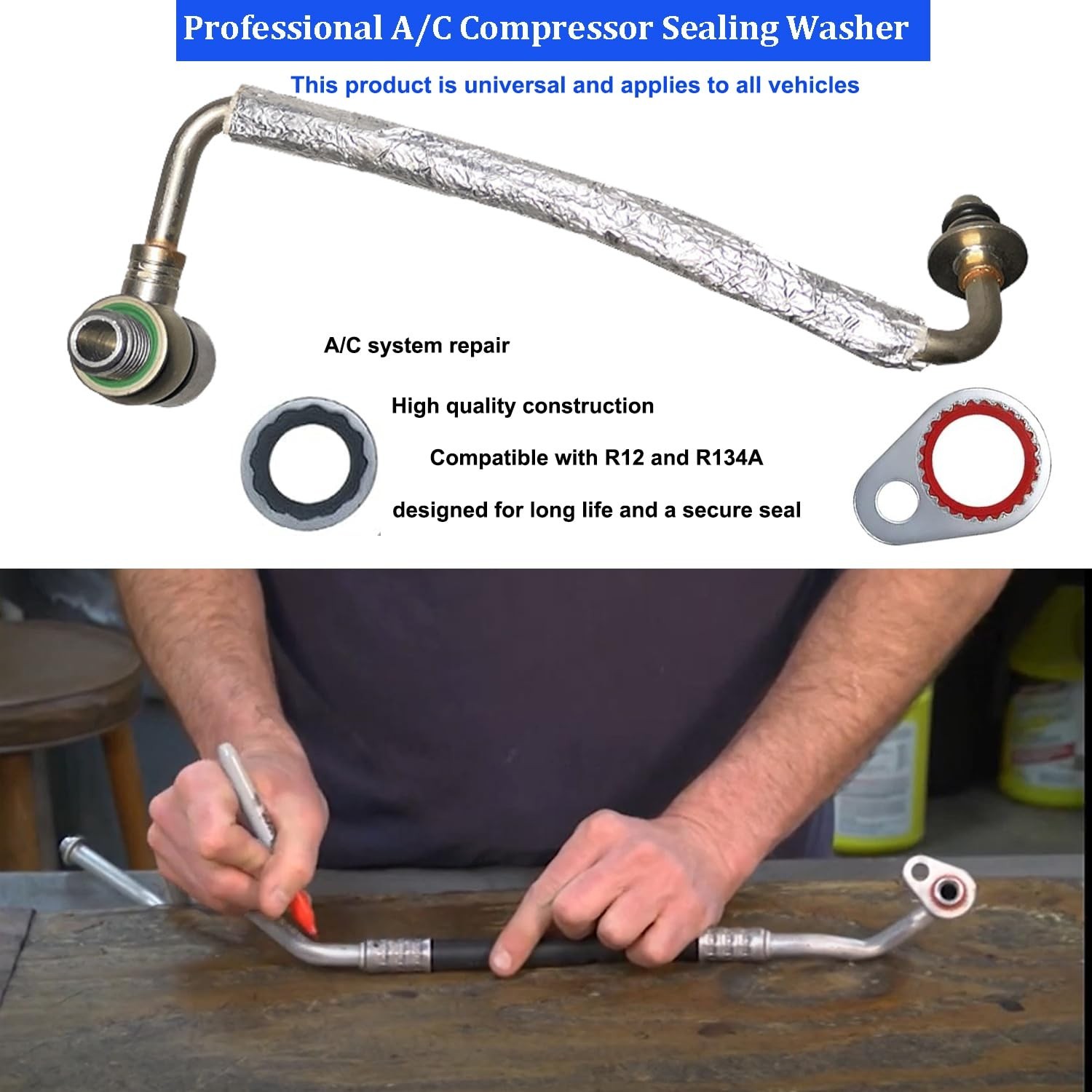 Lucstar 400Pcs AC O Ring Kit – A/C Compressor Seal Gasket Assortment