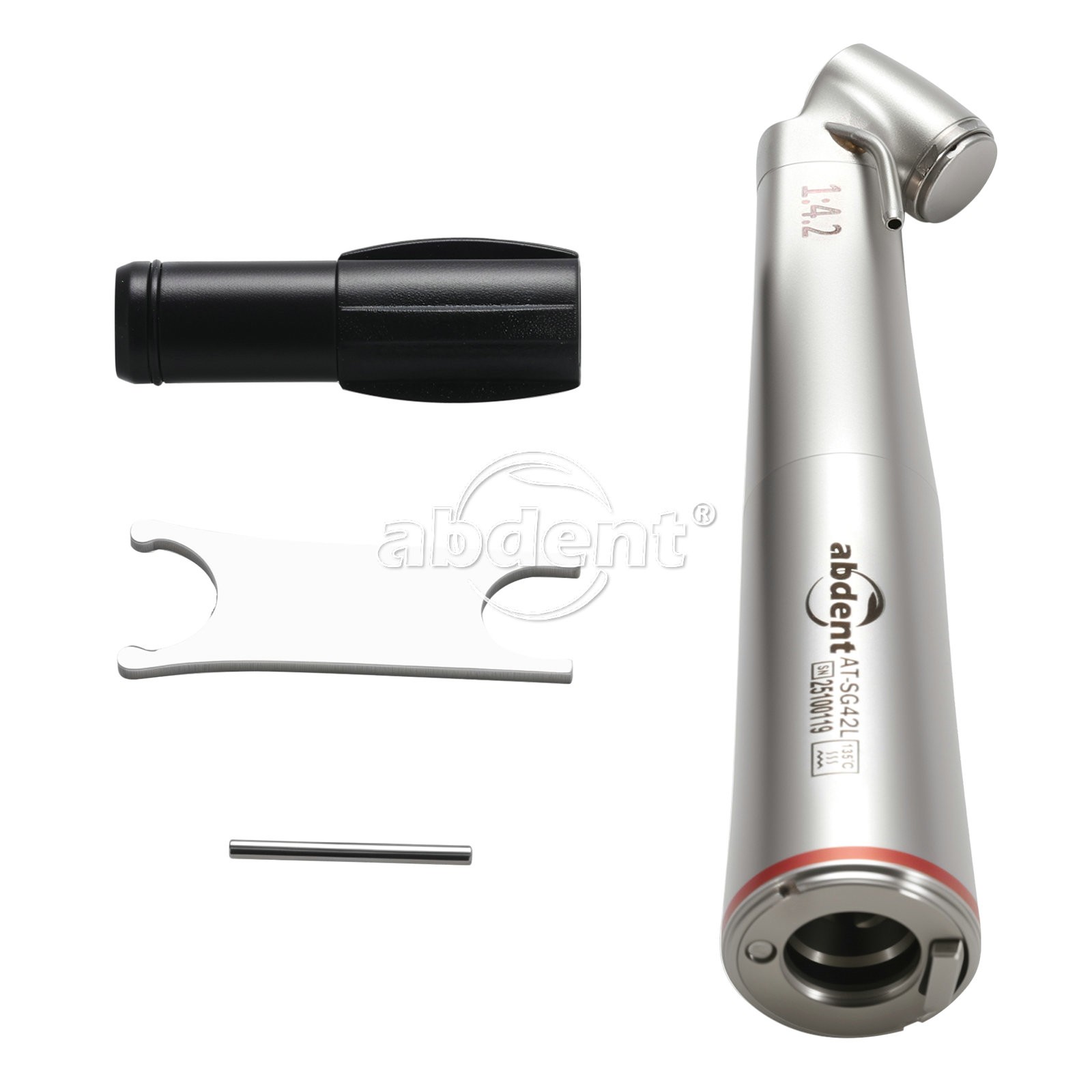 AbDent 1:4.2 45° LED Fiber Optic Contra Angle Handpiece External Water Spray