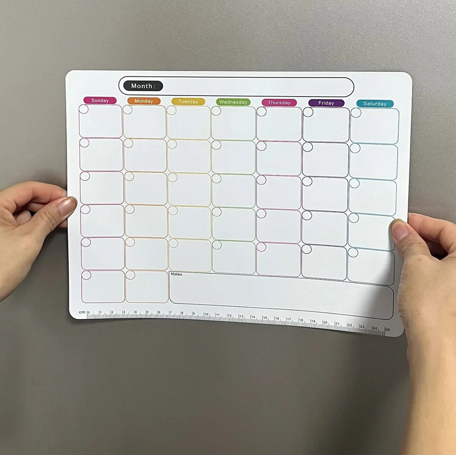 1pc Magnetic Monthly Weekly Planner Fridge Calendar Message Board – note sticker
