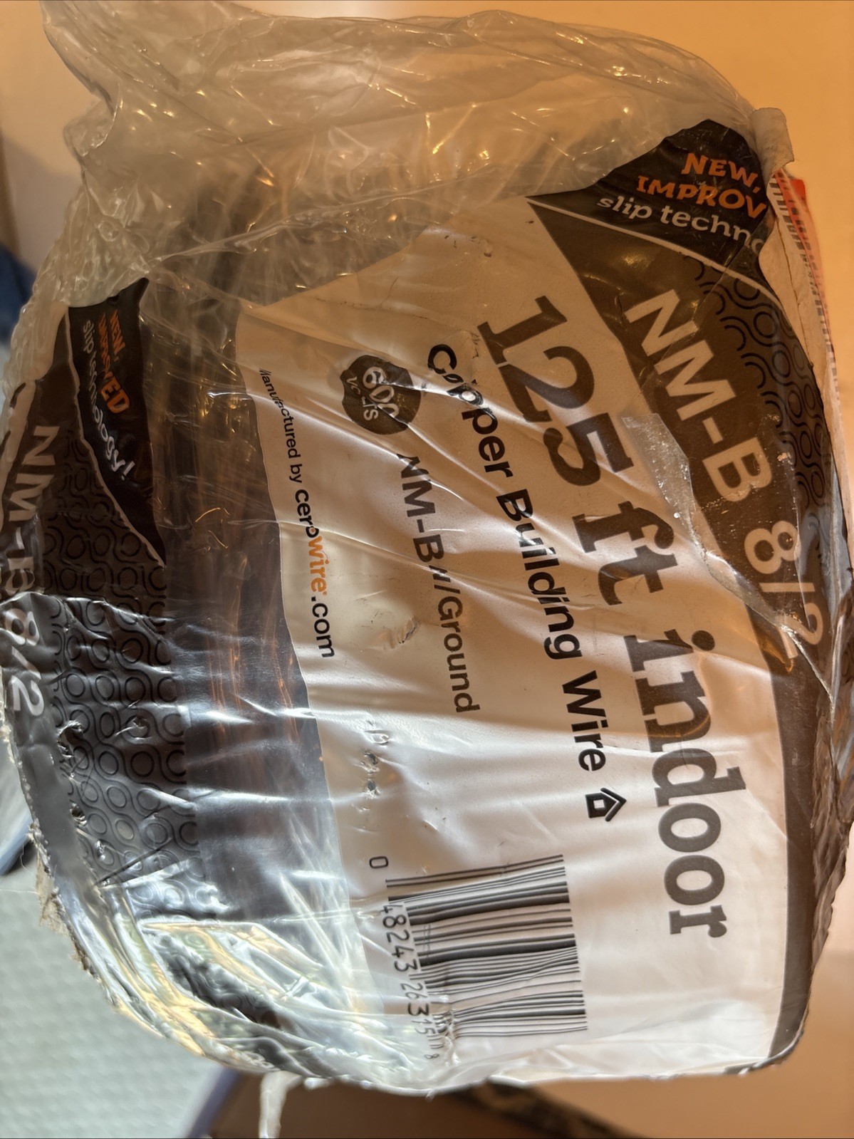 125 ft. 8/2 Black Stranded CerroMax SLiPWire Copper NM-B Wire