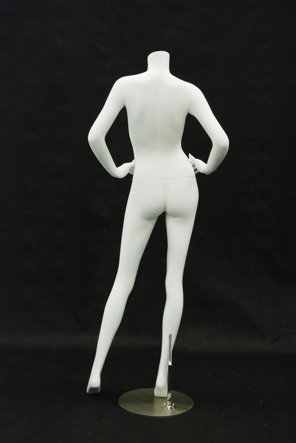 Headless Female Matte White Fiberglass Full Body Fashion Mannequin with Base