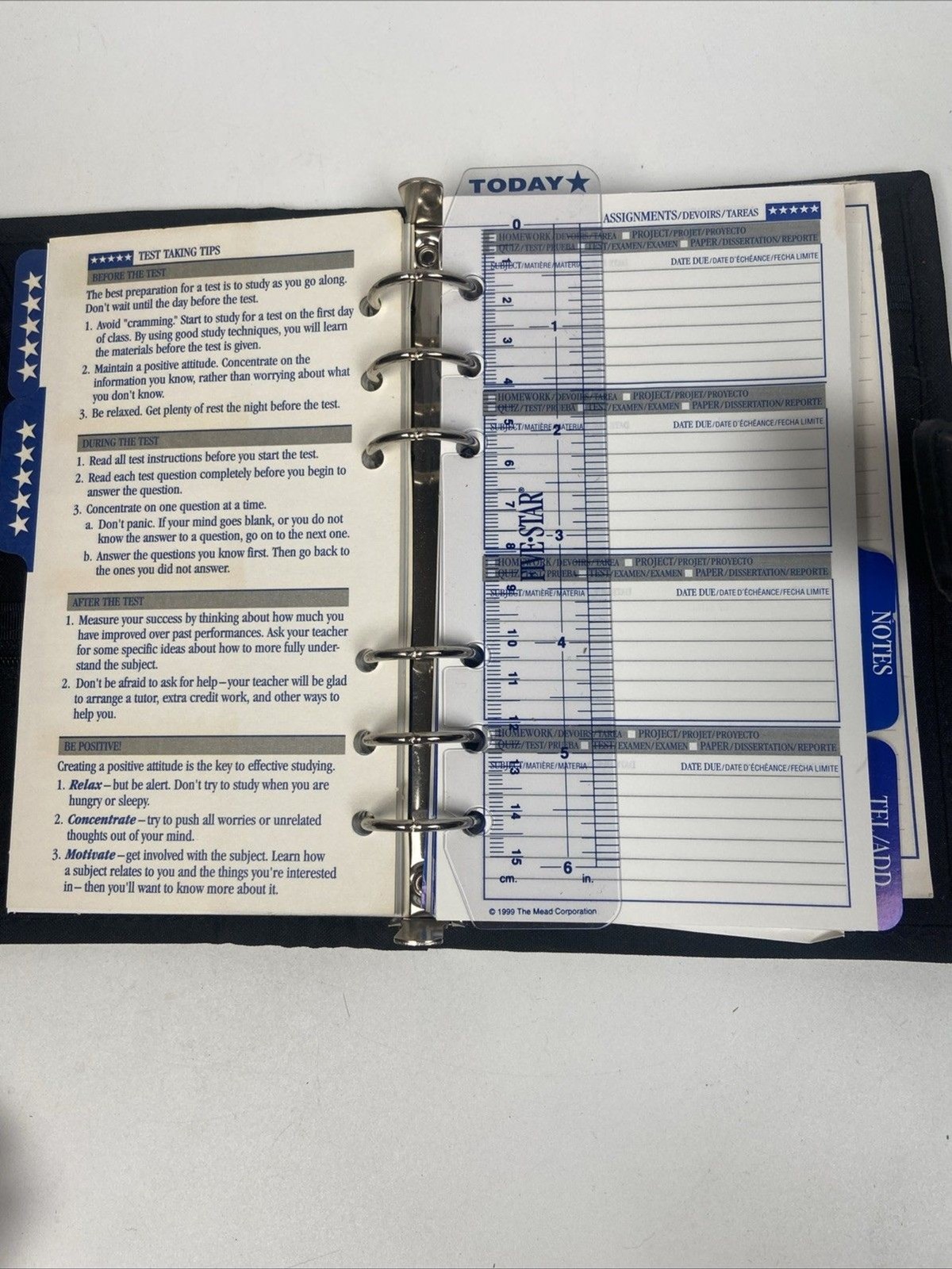 Mead Five Star Mini Student Little Fat Day Planner Black Vtg 90’s Y2K Binder