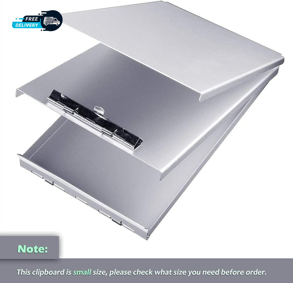 Aluminum Clipboard with Storage(Memo Size) Recycled Metal Form Holder