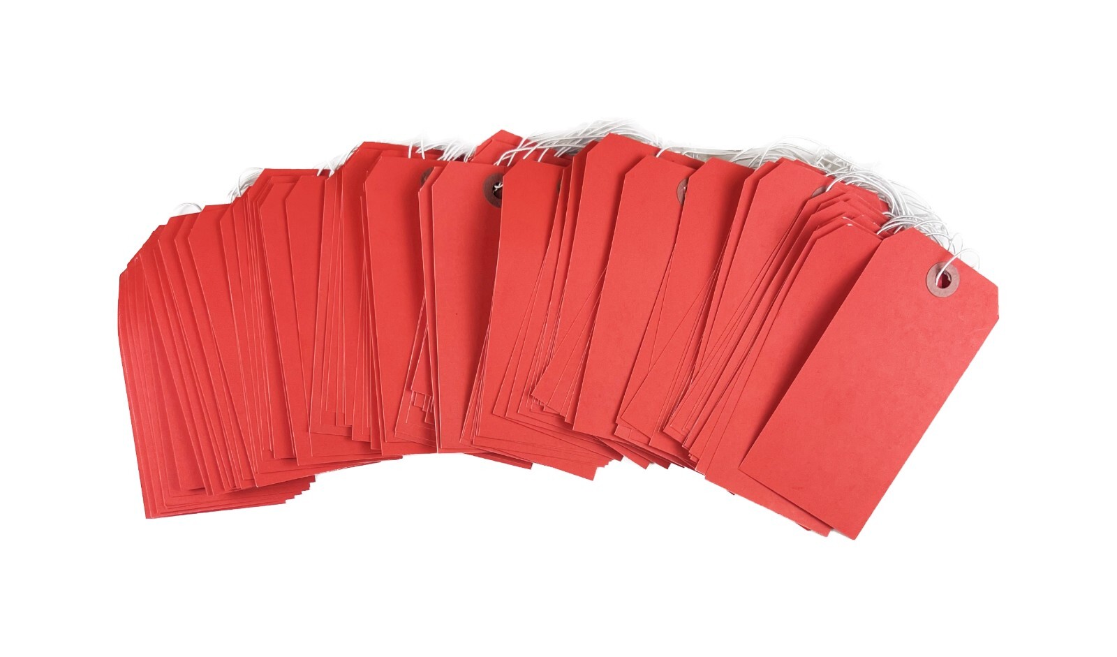 100 of 4 3/4″ x 2 3/8″ Red Inventory Tags with ELASTIC Stretchy String Size 5